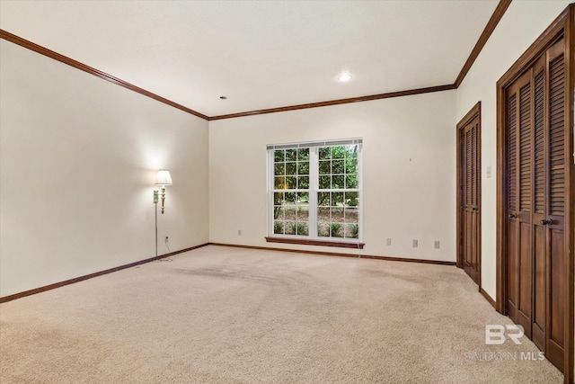 3761 Winford Rd, Mobile, AL 36619 - unfurnished bedroom featuring baseboards, ornamental molding, and light carpet