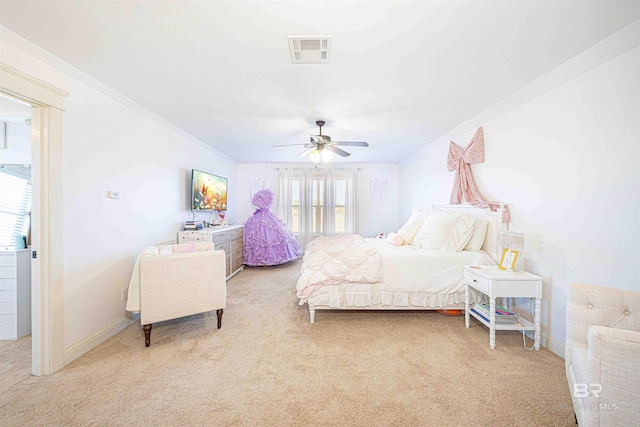 8856 Asphodel Ln, Daphne, AL 36526 - bedroom featuring light colored carpet and ceiling fan