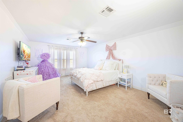 8856 Asphodel Ln, Daphne, AL 36526 - bedroom featuring light colored carpet and ceiling fan