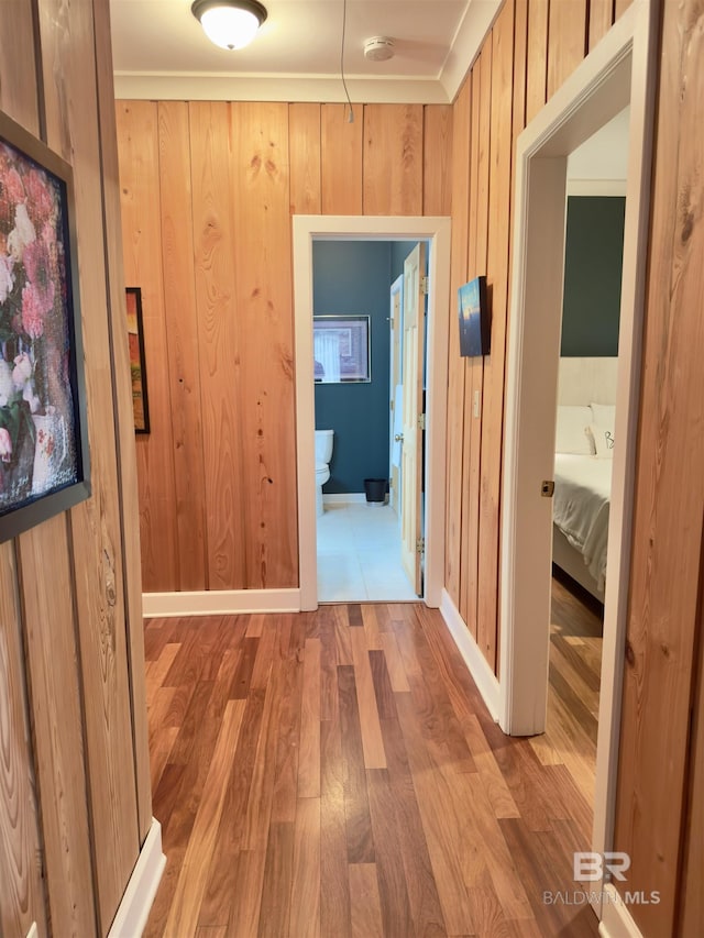 51600 State Highway 59, Bay Minette, AL 36507 - hall with wood finished floors, wooden walls, and baseboards
