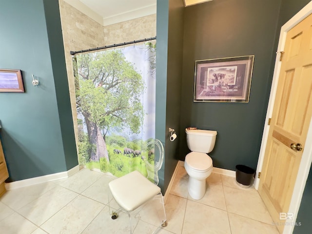 51600 State Highway 59, Bay Minette, AL 36507 - bathroom with toilet, baseboards, tile patterned flooring, and a shower with curtain