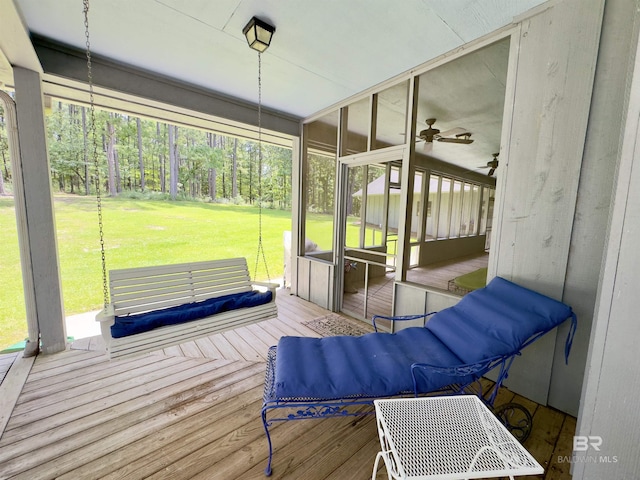 51600 State Highway 59, Bay Minette, AL 36507 - wooden deck featuring a sunroom and a lawn