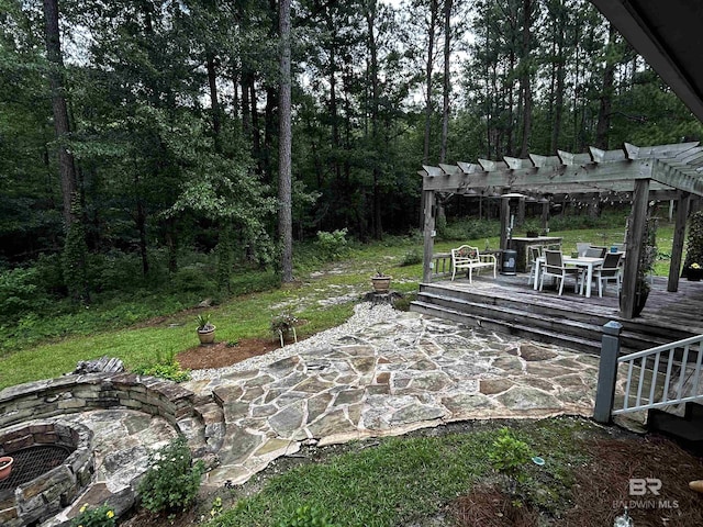 51600 State Highway 59, Bay Minette, AL 36507 - view of yard with a pergola, a wooden deck, and a patio area