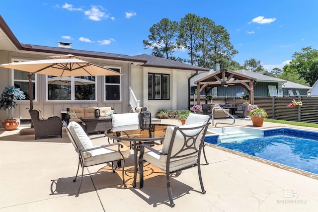 607 Wedgewood Dr, Gulf Shores, AL 36542 - view of pool with an outdoor hangout area, a gazebo, and a patio