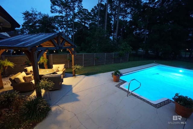 607 Wedgewood Dr, Gulf Shores, AL 36542 - view of pool with a gazebo, a patio, a fenced backyard, and outdoor lounge area