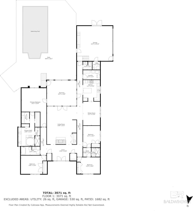 607 Wedgewood Dr, Gulf Shores, AL 36542 - home floor plan
