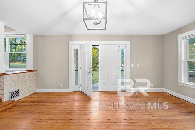 foyer featuring light wood-type flooring