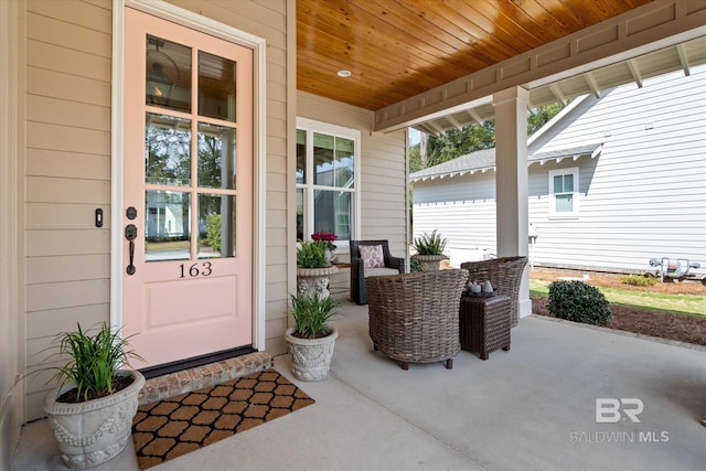 property entrance with a porch