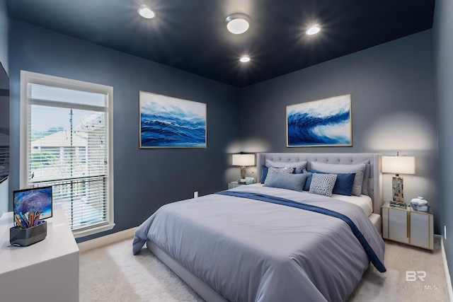 18971 Tralee Ct, Foley, AL 36535 - bedroom with light colored carpet, baseboards, and recessed lighting