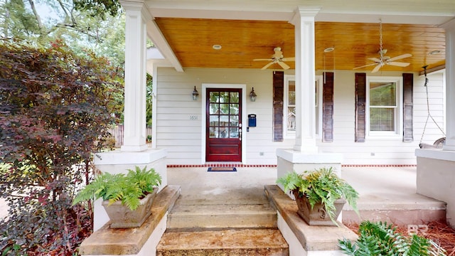 1651 Laurel St, Mobile, AL 36604 - doorway to property with covered porch and ceiling fan