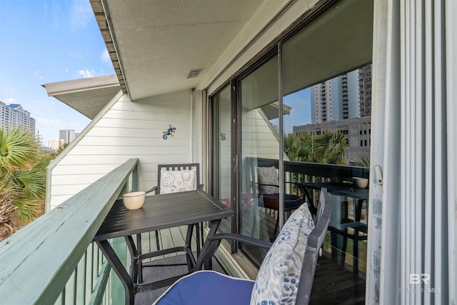 balcony with a city view