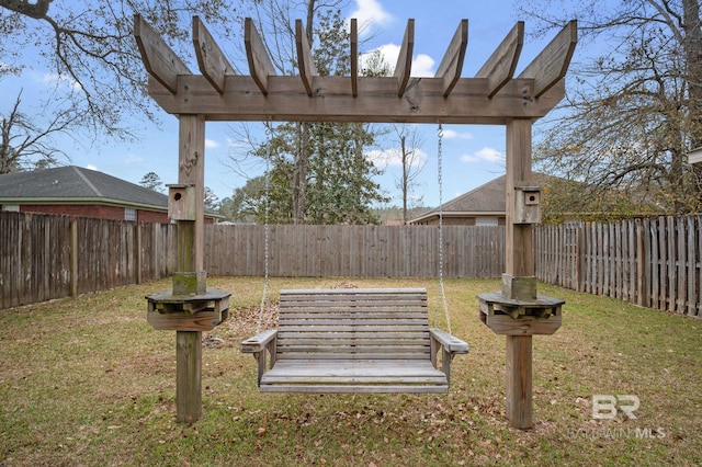 view of yard featuring a fenced backyard