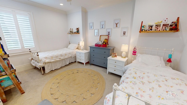 140 S Mcgregor Ave # E, Mobile, AL 36608 - bedroom featuring light colored carpet, recessed lighting, and baseboards