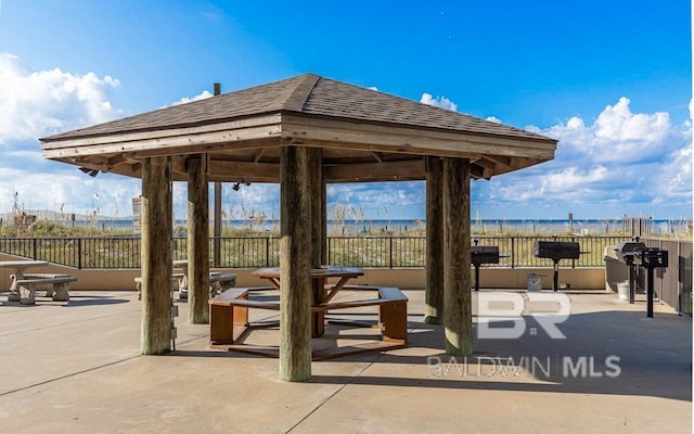24250 Perdido Beach Blvd Unit 4603, Orange Beach, AL 36561 - surrounding community with a gazebo, a patio area, and a water view