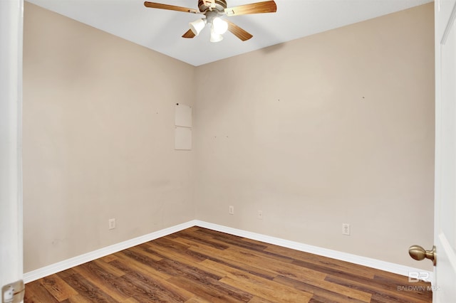 2651 S Juniper St Unit 1201, Foley, AL 36535 - spare room featuring a ceiling fan, wood finished floors, and baseboards