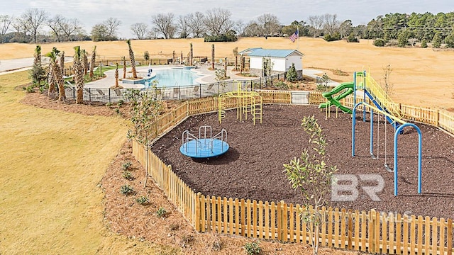 12681 Shoshoney Cir, Fairhope, AL 36532 - bird's eye view of a pool area and a park