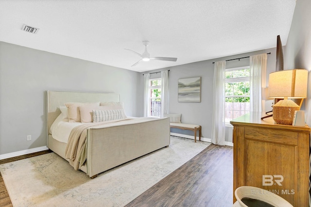 3677 Ashton Ct, Gulf Shores, AL 36542 - bedroom with wood finished floors, multiple windows, baseboards, and a textured ceiling