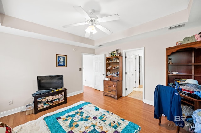 interior space featuring light hardwood / wood-style flooring and ceiling fan