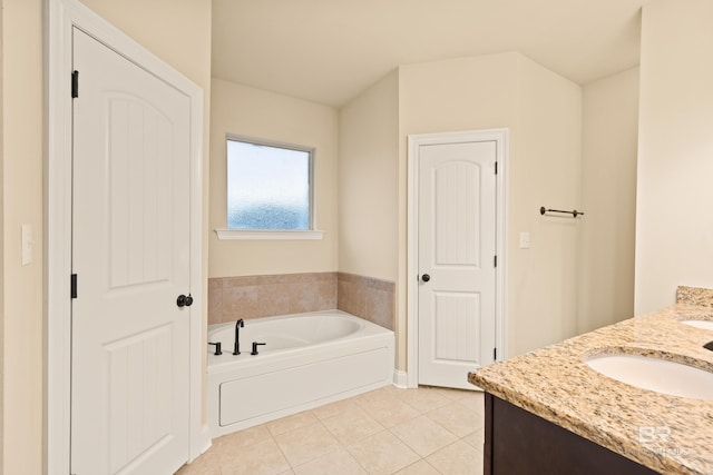 1077 Crown Walk Dr, Foley, AL 36535 - full bath featuring vanity, tile patterned flooring, and a bath