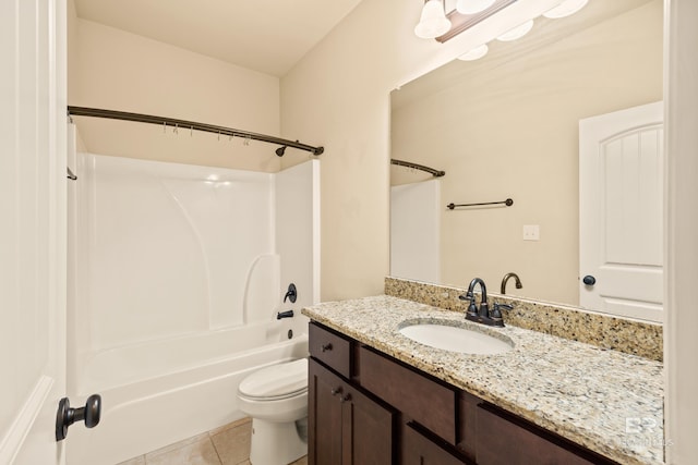 1077 Crown Walk Dr, Foley, AL 36535 - full bathroom with shower / washtub combination, toilet, tile patterned flooring, and vanity