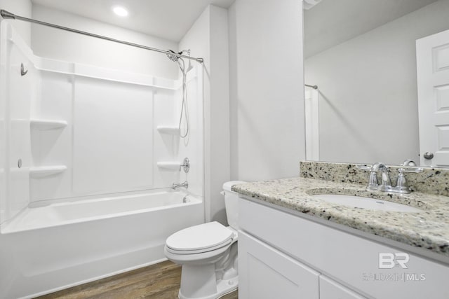 23159 Shadowridge Dr, Daphne, AL 36526 - full bath featuring wood finished floors, vanity, washtub / shower combination, and recessed lighting