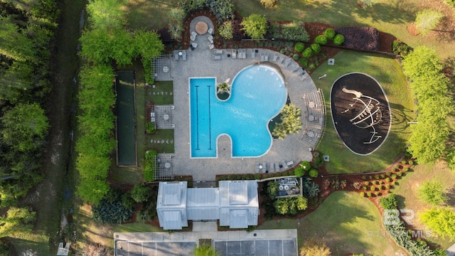 32035 Bobwhite Rd, Spanish Fort, AL 36527 - drone / aerial view of a pool