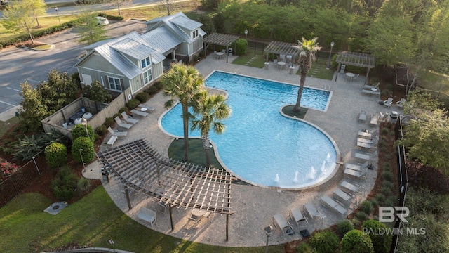 32035 Bobwhite Rd, Spanish Fort, AL 36527 - community pool featuring a pergola, fence, and a patio