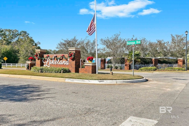 view of community sign