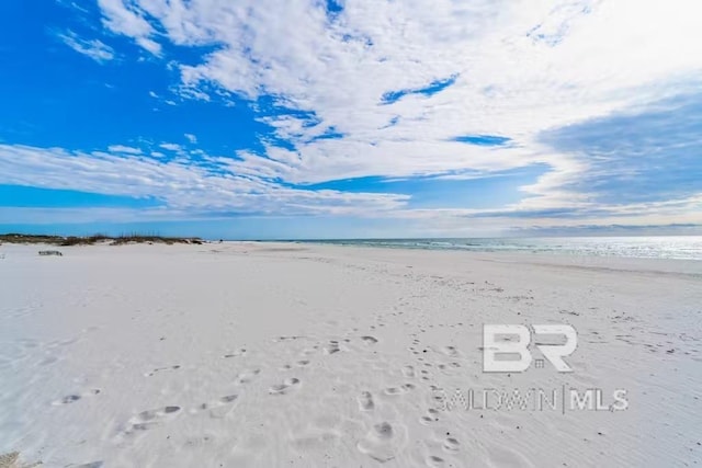 property view of water featuring a view of the beach