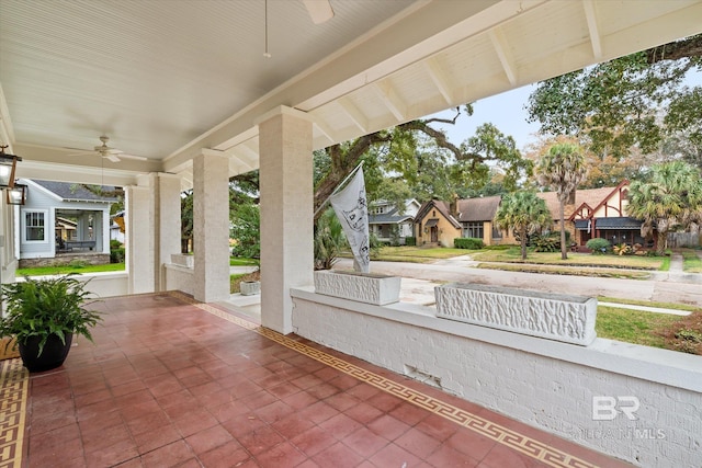 view of patio / terrace with ceiling fan