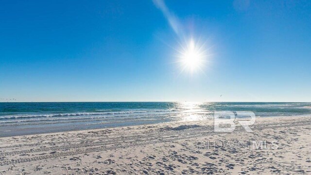 property view of water featuring a view of the beach