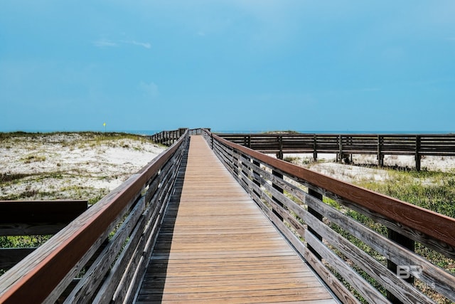 view of dock area