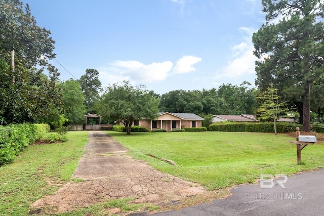3909 Blue Gill Cir, Mobile, AL 36619 - single story home featuring driveway, a front lawn, and a gazebo