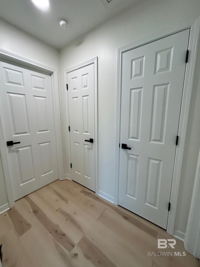 entryway featuring light wood-type flooring