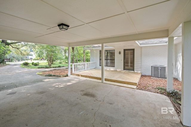 view of patio featuring central air condition unit