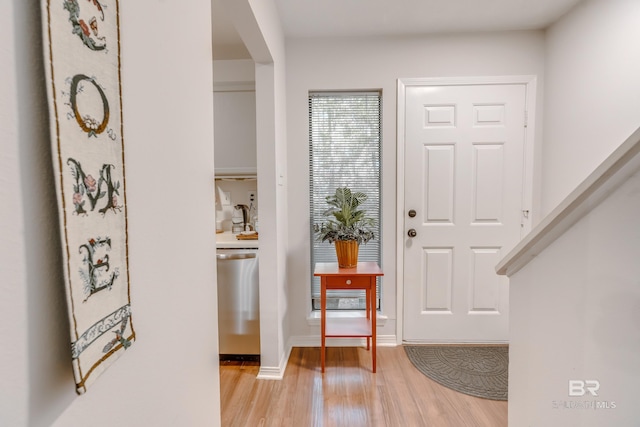 foyer featuring light hardwood / wood-style floors