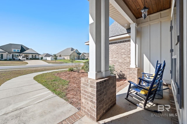 view of patio featuring a porch