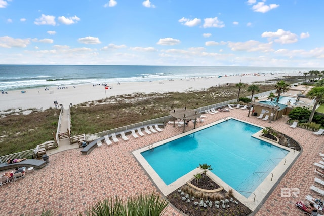 24900 Perdido Beach Blvd Unit 1001, Orange Beach, AL 36561 - view of pool with a patio area, a water view, and a view of the beach