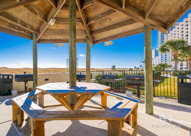 view of patio featuring outdoor dining space