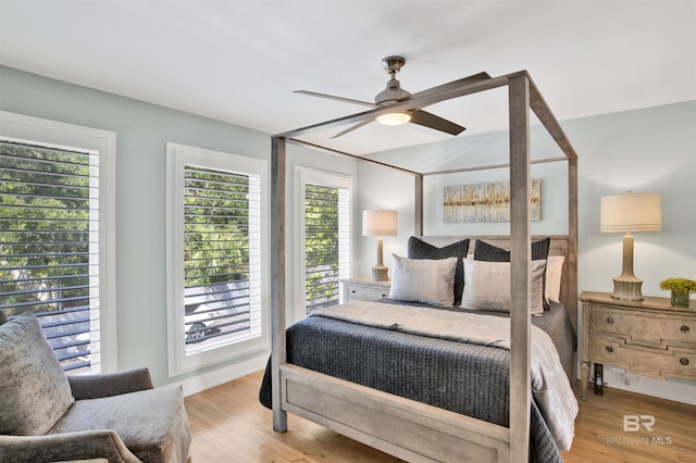 210 S Mobile St Unit 16, Fairhope, AL 36532 - bedroom featuring light wood-style floors and ceiling fan