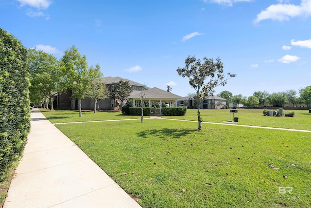 view of home's community with a yard