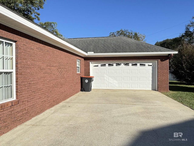 view of garage