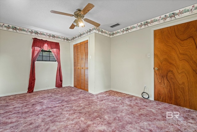 1510 Ponce De Leon Dr, Mobile, AL 36605 - unfurnished room featuring ceiling fan, carpet floors, a textured ceiling, and baseboards