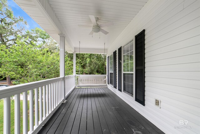 5039 W Cole Dr, Mobile, AL 36619 - deck with ceiling fan
