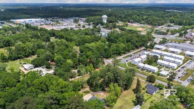 bird's eye view featuring a view of trees