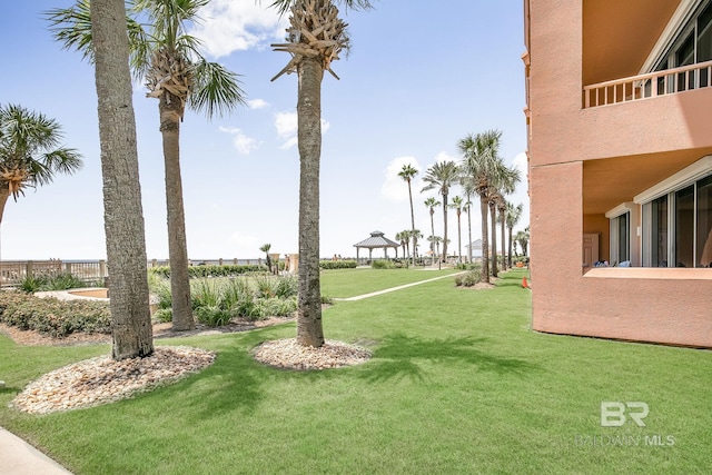 view of yard featuring a gazebo