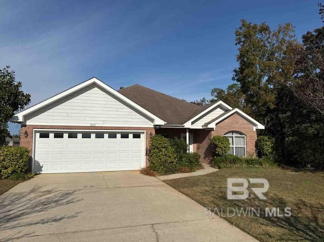 ranch-style home with a garage