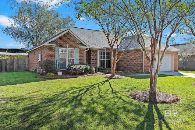 view of front of house with a garage and a front yard