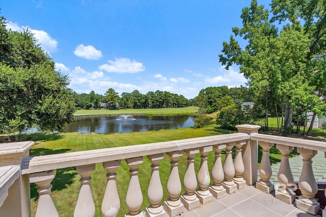 balcony with a water view