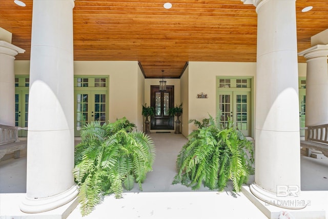 entrance to property with french doors